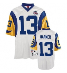 Mitchell and Ness Los Angeles Rams #13 Kurt Warner Authentic White Super Bowl XXXIV Throwback NFL Jersey