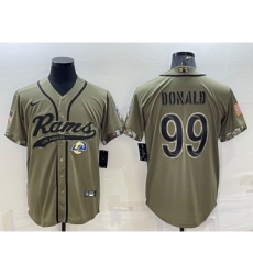 Men's Los Angeles Rams #99 Aaron Donald Olive 2022 Salute to Service Cool Base Stitched Baseball Jersey