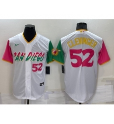 Men's San Diego Padres #52 Mike Clevinger White Number 2022 City Connect Cool Base Stitched Jersey