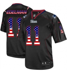 Men's Nike New England Patriots #11 Julian Edelman Elite Black USA Flag Fashion NFL Jersey Men's Nike New England Patriots #11 Julian Edelman Elite Black USA Flag Fashion NFL Jersey