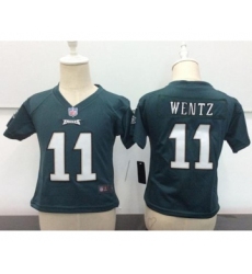 Toddler Philadelphia Eagles #11 Carson Wentz Green Team Color Stitched NFL Nike Game Jersey