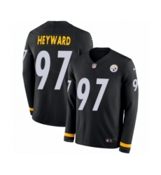 Youth Nike Pittsburgh Steelers #97 Cameron Heyward Limited Black Therma Long Sleeve NFL Jersey
