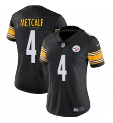 Women's Pittsburgh Steelers #4 DK Metcalf Black 2025 Vapor Football Stitched Jersey(Run Small)