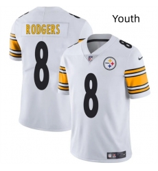 Youth Pittsburgh Steelers #8 Aaron Rodgers White 2025 Vapor Limited Stitched Football Jersey