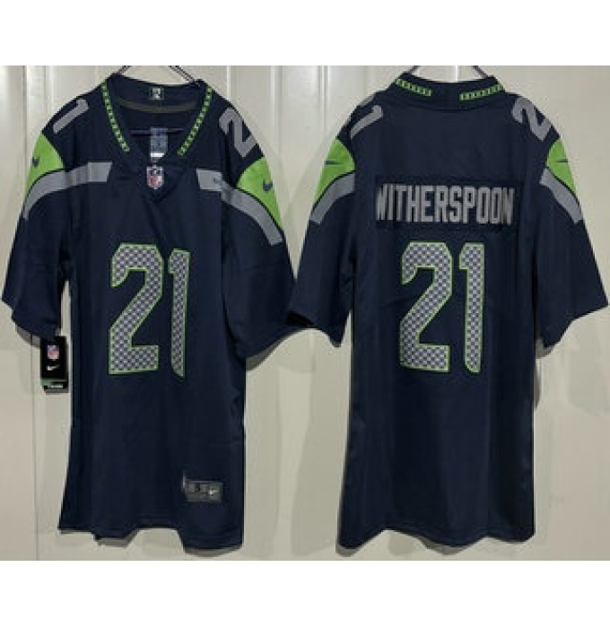 Men's Seattle Seahawks #21 Devon Witherspoon Limited Navy Vapor Jersey