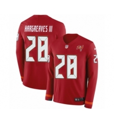 Youth Nike Tampa Bay Buccaneers #28 Vernon Hargreaves III Limited Red Therma Long Sleeve NFL Jersey