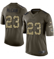 Men's Nike Tennessee Titans #23 Brice McCain Elite Green Salute to Service NFL Jersey