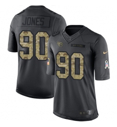 Youth Nike Tennessee Titans #90 DaQuan Jones Limited Black 2016 Salute to Service NFL Jersey