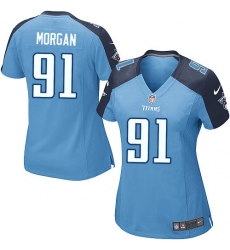 Women's Nike Tennessee Titans #91 Derrick Morgan Game Light Blue Team Color NFL Jersey