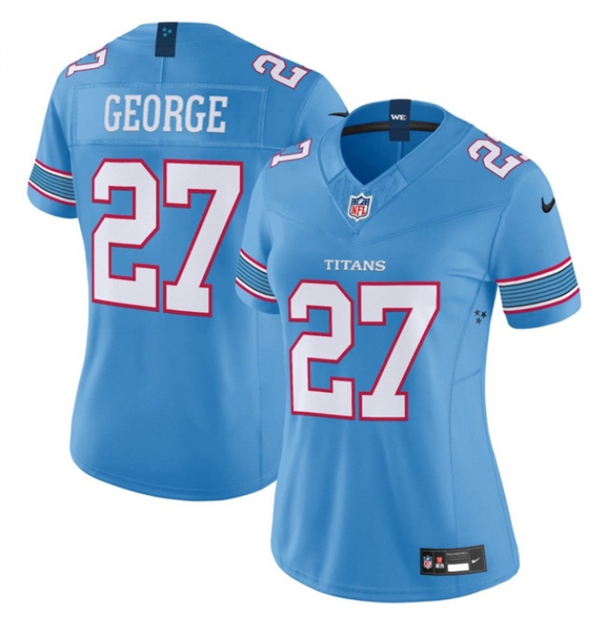 Women's Tennessee Titans #27 Eddie George Light Blue 2026 F.U.S.E. Vapor Limited Stitched Football Jersey(Run Small)