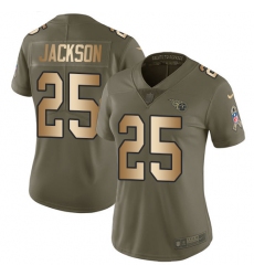 Women's Nike Tennessee Titans #25 Adoree' Jackson Limited Olive/Gold 2017 Salute to Service NFL Jersey