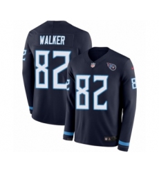 Men's Nike Tennessee Titans #82 Delanie Walker Limited Navy Blue Therma Long Sleeve NFL Jersey