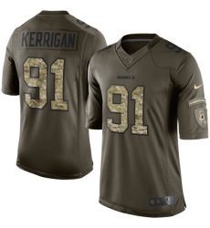 Youth Nike Washington Redskins #91 Ryan Kerrigan Elite Green Salute to Service NFL Jersey