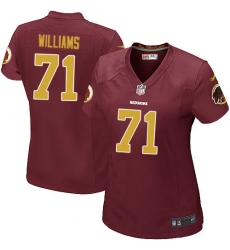Women's Nike Washington Redskins #71 Trent Williams Game Burgundy Red/Gold Number Alternate 80TH Anniversary NFL Jersey
