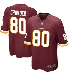 Men's Nike Washington Redskins #80 Jamison Crowder Game Burgundy Red Team Color NFL Jersey