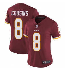 Women's Nike Washington Redskins #8 Kirk Cousins Elite Burgundy Red Team Color NFL Jersey