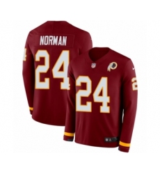 Youth Nike Washington Redskins #24 Josh Norman Limited Burgundy Therma Long Sleeve NFL Jersey