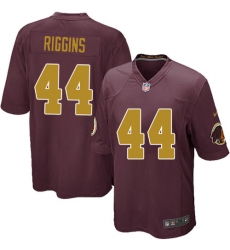 Men's Nike Washington Redskins #44 John Riggins Game Burgundy Red/Gold Number Alternate 80TH Anniversary NFL Jersey