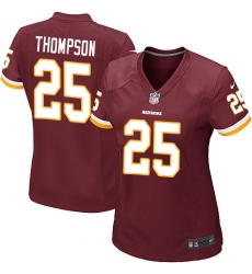 Women's Nike Washington Redskins #25 Chris Thompson Game Burgundy Red Team Color NFL Jersey