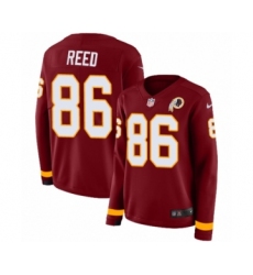 Women's Nike Washington Redskins #86 Jordan Reed Limited Burgundy Therma Long Sleeve NFL Jersey