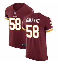 Men's Nike Washington Redskins #58 Junior Galette Elite Burgundy Red Team Color NFL Jersey