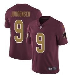 Youth Nike Washington Redskins #9 Sonny Jurgensen Elite Burgundy Red/Gold Number Alternate 80TH Anniversary NFL Jersey