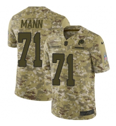 Youth Nike Washington Redskins #71 Charles Mann Limited Camo 2018 Salute to Service NFL Jersey