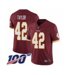 Men's Washington Redskins #42 Charley Taylor Burgundy Red Team Color Vapor Untouchable Limited Player 100th Season Football Jersey