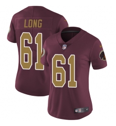 Women's Nike Washington Redskins #61 Spencer Long Elite Burgundy Red/Gold Number Alternate 80TH Anniversary NFL Jersey