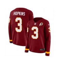 Women's Nike Washington Redskins #3 Dustin Hopkins Limited Burgundy Therma Long Sleeve NFL Jersey