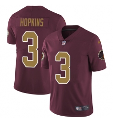 Youth Nike Washington Redskins #3 Dustin Hopkins Elite Burgundy Red/Gold Number Alternate 80TH Anniversary NFL Jersey