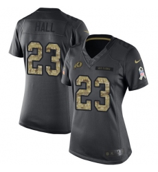 Women's Nike Washington Redskins #23 DeAngelo Hall Limited Black 2016 Salute to Service NFL Jersey