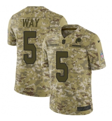 Men's Nike Washington Redskins #5 Tress Way Burgundy Limited Camo 2018 Salute to Service NFL Jersey