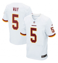 Men's Nike Washington Redskins #5 Tress Way Elite White NFL Jersey