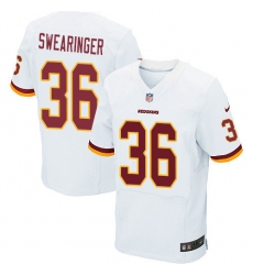Men's Nike Washington Redskins #36 D.J. Swearinger Elite White NFL Jersey