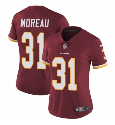 Women's Nike Washington Redskins #31 Fabian Moreau Elite Burgundy Red Team Color NFL Jersey