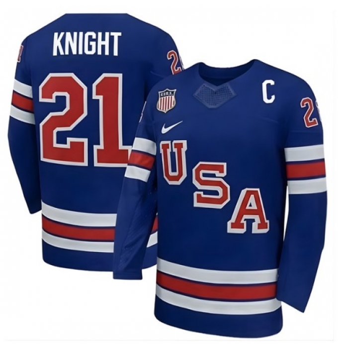 Men's USA #21 Knight Royal 2026 With C Stitched Hockey Jersey