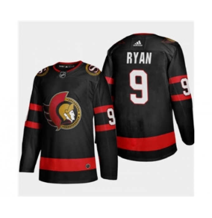 Men's Ottawa Senators #9 Bobby Ryan Black 2020-21 Authentic Player Away Stitched Hockey Jersey