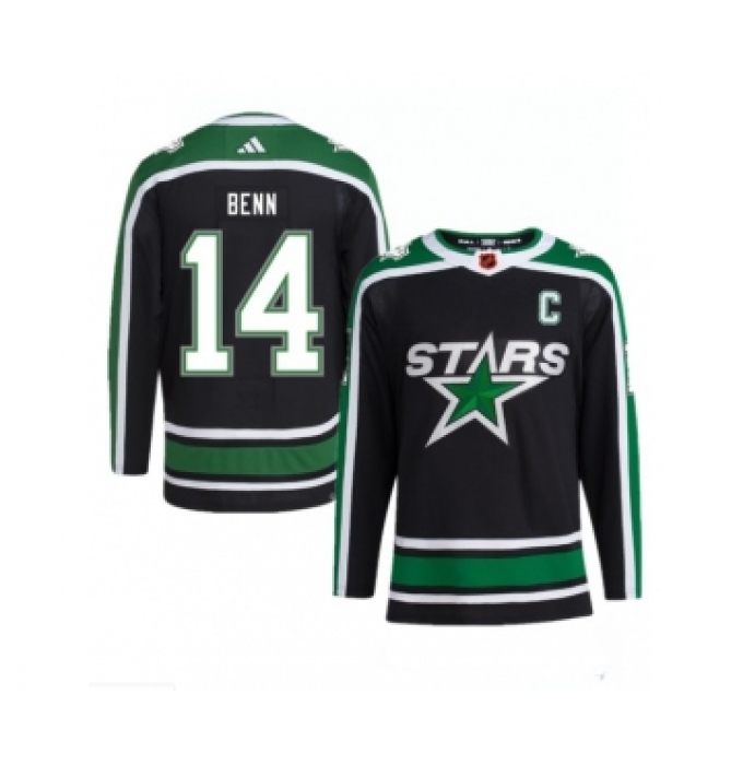 Men's Dallas Stars #14 Jamie Benn Black 2022-23 Reverse Retro Stitched Jersey