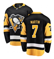 Youth Pittsburgh Penguins #7 Paul Martin Fanatics Branded Black Home Breakaway NHL Jersey