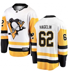 Youth Pittsburgh Penguins #62 Carl Hagelin Fanatics Branded White Away Breakaway NHL Jersey