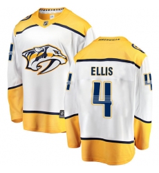 Men's Nashville Predators #4 Ryan Ellis Fanatics Branded White Away Breakaway NHL Jersey