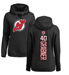NHL Women's Adidas New Jersey Devils #40 Michael Grabner Black Backer Pullover Hoodie
