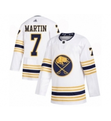 Youth Buffalo Sabres #7 Rick Martin Authentic White 50th Season Hockey Jersey