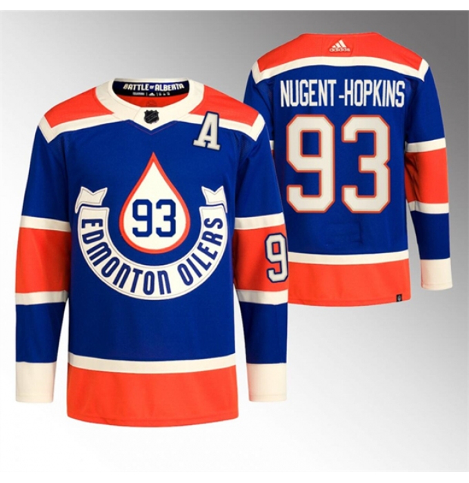 Men's Edmonton Oilers #93 Ryan Nugent-Hopkins 2023 Royal Heritage Classic Primegreen Stitched Jersey
