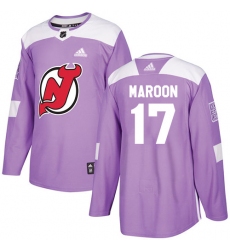 Men's Adidas New Jersey Devils #17 Patrick Maroon Authentic Red Home NHL Jersey