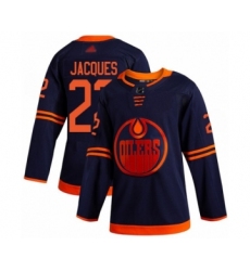 Youth Edmonton Oilers #22 Jean-Francois Jacques Authentic Navy Blue Alternate Hockey Jersey