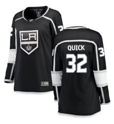 Women's Los Angeles Kings #32 Jonathan Quick Authentic Black Home Fanatics Branded Breakaway NHL Jersey