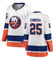 Women's New York Islanders #25 Jason Chimera Fanatics Branded White Away Breakaway NHL Jersey