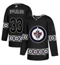 Men's Adidas Winnipeg Jets #33 Dustin Byfuglien Authentic Black Team Logo Fashion NHL Jersey